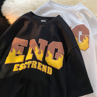 Camiseta Personalizada al por Mayor, 100% Algodón Tejido, Talla Grande, Manga Corta 3D, Corte Holgado, Transpirable, Ecológica, Anti-Pilling