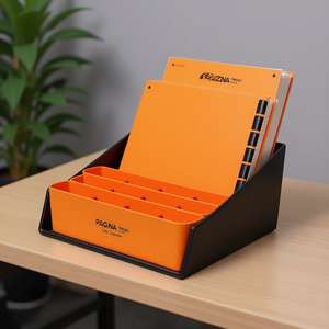 Organizador de Escritorio Naranja PAGNA TREND con 12 Compartimentos, Bandejas para Archivos de Cartón DIN A4 en Blanco, Laminadas con Película de Polipropileno - Product Image 3