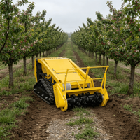 Débroussailleuse hybride télécommandée à chenilles, alimentée par générateur à essence, broyeur de branches d'arbres