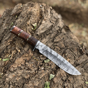 Cuchillo Bowie de Caza de Acero Inoxidable al por Mayor con Mango de Madera, Fijo, para Camping al Aire Libre, 58HRC, Personalizable, Garantía de 3 Años, Venta a Granel - Product Image 1