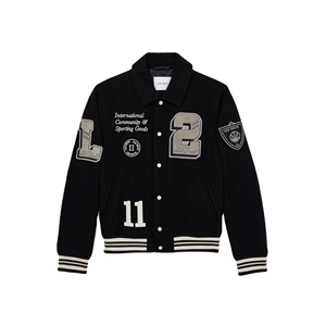 แจ็คเก็ตแบบสองชั้นสไตล์วินเทจสำหรับผู้ชายเสื้อแจ็กเก็ตแบบพรีเมี่ยมปักลายตัวอักษรเสื้อแจ็คเก็ตบอมเบอร์รุ่นพรีเมี่ยมกันลม - Product Image 1