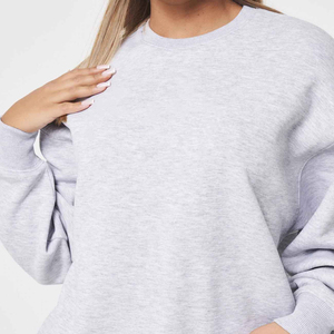 Sudadera informal holgada para mujer, jersey con forro polar de manga larga, ropa de abrigo cálida de invierno de color sólido - Product Image 2
