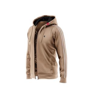 เสื้อสเวตเตอร์ลำลองมีฮู้ดสำหรับผู้ชายเสื้อสเวตเตอร์แขนยาวแบบสวมหัวมีกระเป๋าซิปสำหรับ280gsm ผ้าถักทรงพอดีตัวผ้าโพลีเอสเตอร์ - Product Image 1