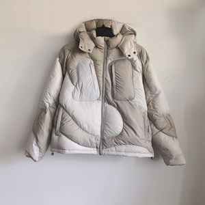 OEM New Arrival Men's Quilted Oversized Puffer <b>Jackets</b> Custom Logo Breathable Zipper Closure Canvas Hooded Winter High Coated - Product Image 1