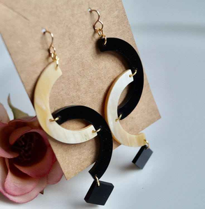 Pendientes de Gota Hechos a Mano con Cuerno de Buey Ecológico para Mujer, Ligeros y Modernos - Product Image 6