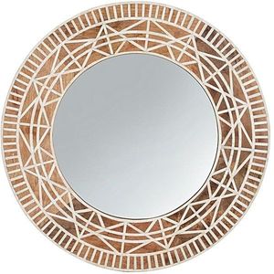 Espejo de marco de madera en forma de cápsula Premium, espejo de pared tallado minimalista para decoración rústica moderna o escandinava, espejo elegante - Product Image 2