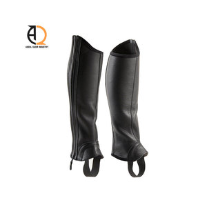 Medias Polainas de Cuero Premium Impermeables y Transpirables con Cierre de Cremallera Curvo para Montar a Caballo - Product Image 4
