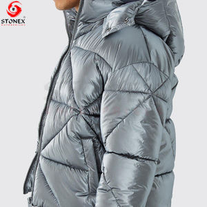 Chaqueta acolchada con capucha cálida de invierno para hombre, superventas, de lona brillante, estilo callejero, Abrigo acolchado grueso para exteriores, 2023 - Product Image 4