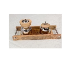 Stainless Steel And Wooden Mabkhara With Oud Box And Tray For Restaurant <b>Fragrance</b> Bakhoor <b>Oil</b> <b>Burner</b> Mabkhars - Product Image 1