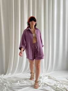 Belle chemise et short mis en évidence avec boutons Co Ord Set été pour femmes et filles à bas prix disponible grande taille - Product Image 2