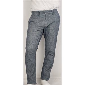 BRANCHELO Pantalon en lin extensible bleu formel léger mi-taille printemps/été XL grand coton droit anti-boulochage coloré - Product Image 2