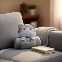 Coussin en peluche chat super réversible, design Amigurumi Kawaii, rembourrage en coton PP, couette unisexe, peluche pour 14 ans et plus, anniversaire