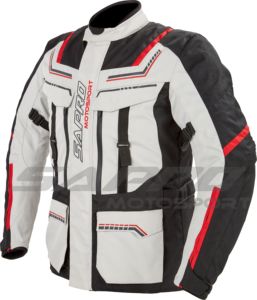 Sapro Motorsport Men's Full Sleeve <b>Motorcycle</b> <b>Jacket</b> Windproof All Seasons Racing Wear Gray Black Red - Product Image 2