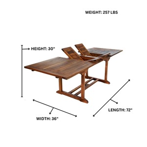 Wooden Garden <b>Table</b> Set Dark Brown Color <b>with</b> <b>Folding</b> <b>Chair</b> - Product Image 6