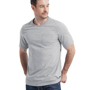 Camiseta de verano para hombre, camisetas informales de talla grande para hombre, camiseta personalizada de algodón orgánico transpirable de Color sólido - Product Image 1