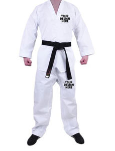 ชุดเทควันโดคอวีสีขาวสำหรับทุกเพศศิลปะการต่อสู้ยูโดคาราเต้จิว-จิตสึสำหรับเด็กและผู้ใหญ่ - Product Image 2