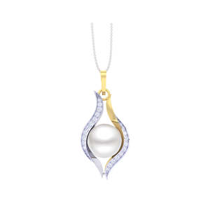NOVAMART Fine 92.5 <b>Sterling</b> <b>Silver</b> Real <b>Pearl</b> Pendant with Chain Gift for Women and Girls <b>Necklaces</b> Product Category Wholesale E - Product Image 1