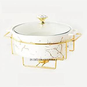 Plato de frotamiento de lujo con acabado antiguo de cobre de diseñador único fundido de aluminio de alta calidad para juego de buffet de catering al precio más bajo - Product Image 3