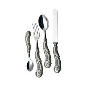 Lot de 5 couverts modernes ton argent avec poignées élégantes et écologiques en acier inoxydable Design américain unique - Product Image 3