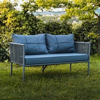 Ensemble de canapés modernes en rotin pour intérieur et extérieur avec table basse pour salons, hôtels, cafés, restaurants, villas, appartements, centres commerciaux