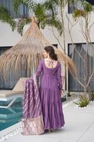 Vestido Largo de Mujer Tennecy, de Georgette, Antiarrugas, Reversible, de Secado Rápido, para Bodas Indias/Pakistaníes, Fiestas Diwali