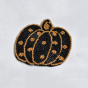 Noir Or Citrouille Perlé Dessous De Verre À La Main Écologique Moderne Décoratif Boisson Tapis pour Automne Fête Table Thé Café Titulaire - Product Image 1