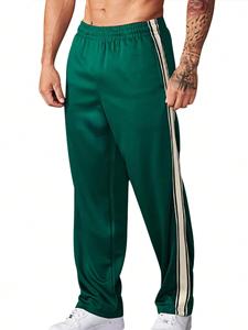 Pantalones de chándal para correr logotipo personalizado desgastado Patchwork bordado serigrafía cintura elástica banda pantalones de chándal pantalón de hombre - Product Image 3