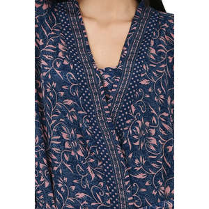 Conjunto de Kimono y Camiseta de Seda con Estampado Floral Azul y Rosa, Talla Única para Mujer, Bata de Baño - Product Image 5
