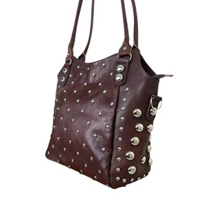 Bolso Tote de Moda en Cuero Vegano Marrón con Tachuelas, Cierre Magnético, Gran Capacidad, Portátil, para Llevar al Hombro o en la Mano, para Viajes Diarios, Todas las Temporadas - Product Image 2