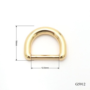 Anneau en D en métal pour sac à main, alliage de zinc plaqué or, 12,5 mm, anneaux en D ronds robustes, quincaillerie - Product Image 2