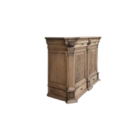 Table console de luxe artisanale indonésienne, finition antique, design traditionnel, construction en bois massif pour salon et chambre à coucher