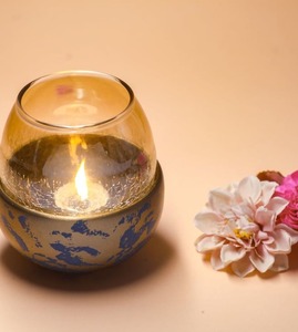 Glass Jar Metal Candle Holder High Quality Glass Candle Jar Stylish Other Candle Holders Lanterns and for Home Decor - Product Image 1