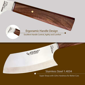 Cuchillo Para picar Chino cuchillo de carnicero CON MANGO de madera cuchillos de carnicero de acero de acidable 2024 - Product Image 3