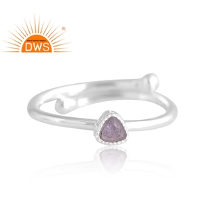 Nouveautés Bague en argent sterling 925 avec pierres précieuses en tanzanite naturelle Bijoux personnalisés pour femmes Cadeau pour elle - Product Image 3