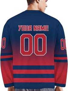 เสื้อเจอร์ซีย์ฮ็อกกี้น้ำแข็งชุด OEM Pro ชุดเสื้อผ้าโพลีเอสเตอร์ทนทานพิมพ์ลายระเหิดแห้งเร็ว - Product Image 6