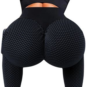 <b>Leopard</b> Pattern Honeycomb High Waist Yoga <b>Leggings</b> with Elastic Closure and Pocket Comfortable Fitness <b>Leggings</b> - Product Image 5