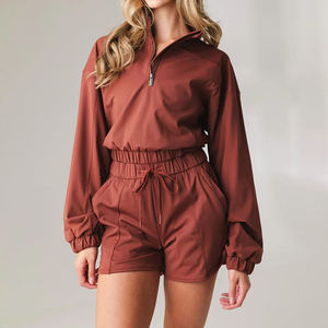 Sweat-shirt à capuche personnalisé avec logo, fermeture éclair 1/4, surdimensionné, pour le sport, en polaire, pour femme, polyvalent, pour les activités de plein air - Product Image 3