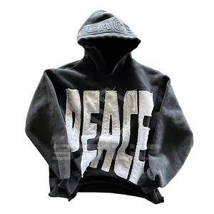 Sweat à capuche brodé en coton mélangé de qualité supérieure lavé à l'acide Meilleures ventes Sweat à capuche en coton mélangé lavé à l'acide pour hommes - Product Image 6