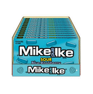 Vente en gros de bonbons acidulés Mike and Ike à la framboise bleue, boîte de cinéma 12x120g (4.25oz), acidulés et sucrés, pour les distributeurs. - Product Image 5