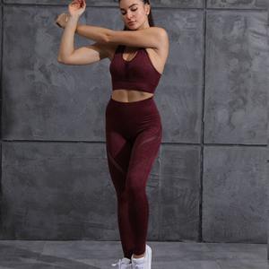 Ensemble de yoga respirant sur mesure 2024 ensemble de yoga pour femme sans couture de couleur unie fabriqué au Pakistan - Product Image 6