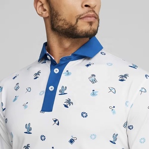Custom logo Polyester Sublimation Quick Dry Athletic Golf Polo Men Golf Breathable Polo Shirt