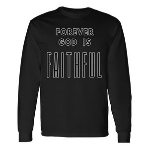 Camiseta cristiana de manga larga Forever God Is Faithful - Product Image 2