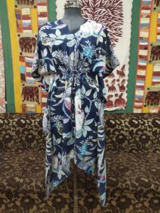 Robe safari unisexe confortable en pur coton imprimé à la main animal bleu désert robe de couverture décontractée naturelle hommes femmes grande taille - Product Image 2