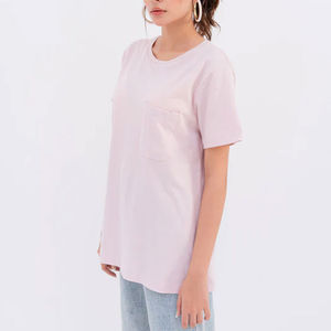 Camiseta de Algodón para Mujer, Estilo Urbano Moderno, Logotipo Personalizado, Talla Grande, Venta al Por Mayor OEM - Product Image 1