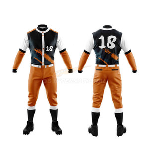 Kit d'usine en gros conception personnalisée uniformes de baseball pour adultes 100% polyester sublimation vêtements de sport ensembles respirants marque OEM - Product Image 6