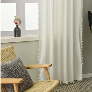 100% Pure Cotton <b>Tassel</b> Solid Luxury Eco-Friendly Custom Made <b>Curtains</b> Dustproof Shading Drapes Home Hotel Window Door Decor - Product Image 2