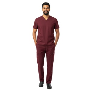 Mens UltraComfort Scrub Set Customization Durable Stretch V Neck Top and Pants Medical Clinic Hospital Uniform Bulk Wholesale - Product Image 2