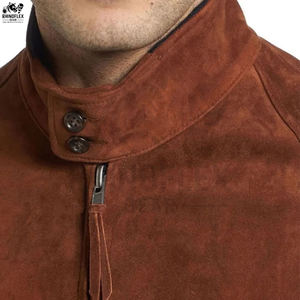 <b>Suede</b> Leather Winter Men's <b>Jacket</b> Canvas Fabric Breathable Windproof Customizable Front Logo Casual High Quality - Product Image 6