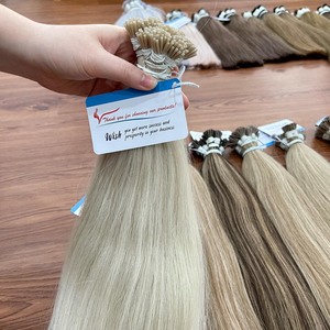Cuticule pré-collée personnalisée Remy kératine alignée I-Tip Extensions de cheveux humains soyeux droits doux cheveux colorés faciles à utiliser - Product Image 2