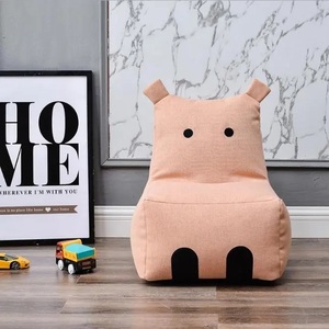 Muebles de habitación lindos dibujos animados niños Lino Animal Eps Epp manta Bean Bag marco sala de estar muebles para el hogar divertido hipopótamo Silla de tela - Product Image 2